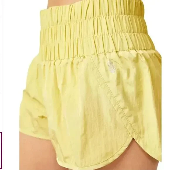 Free People Movement The Way Home Shorts Women's Large Pomelo Yellow High Waist - Picture 4 of 15